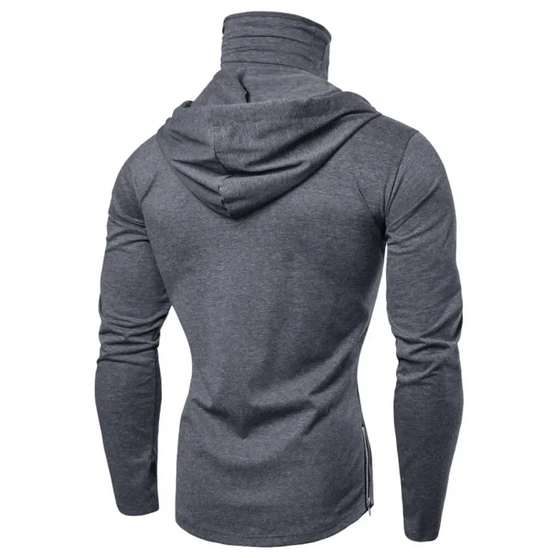 2026 Men's Spring Autumn Gym Thin Hoodie with Mask Casual Splice Large Mask Hooded Sweatshirt for Cycling Motorcycle And Fitness
