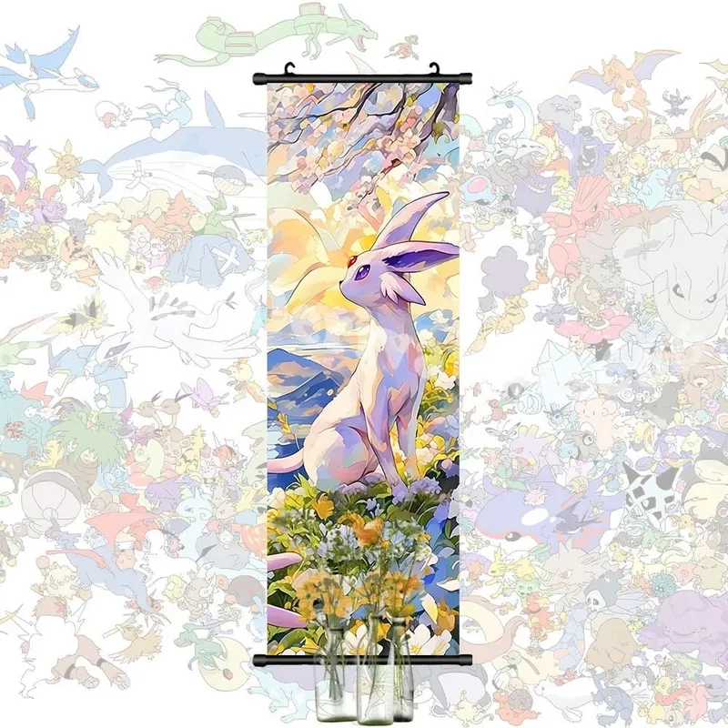 Printed Poster Anime Wall Artwork Gengar Pictures Charizard Painting Canvas Pikachu Hanging Scrolls Home Room Decor