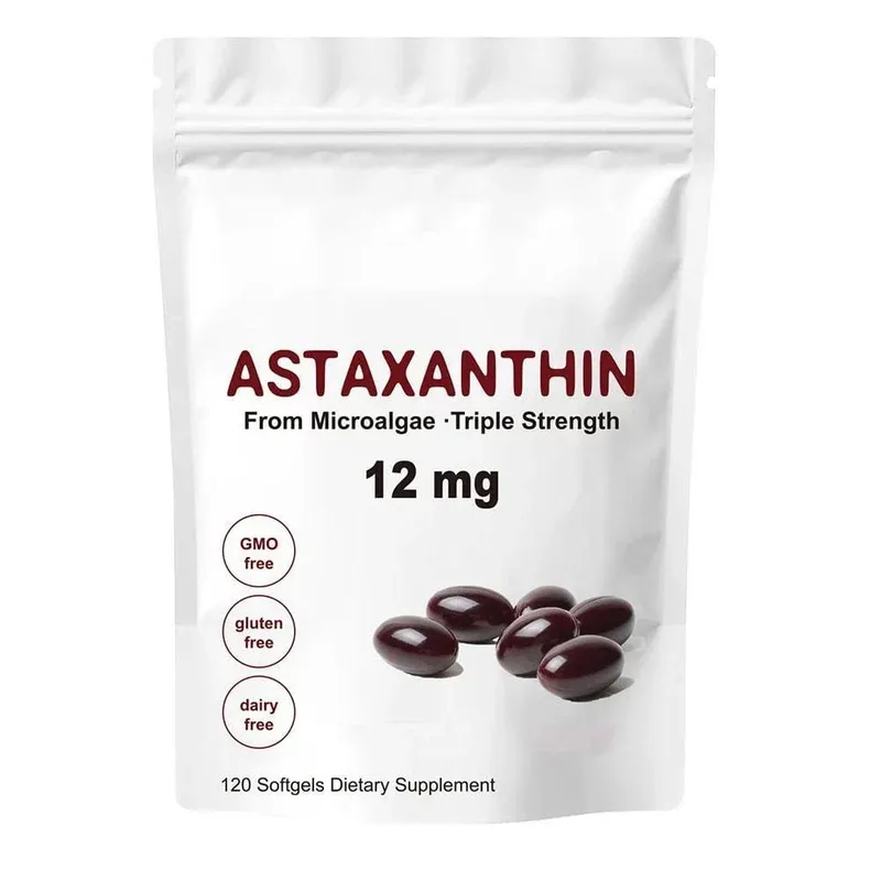 Astaxanthin 12mg Premium Astaxanthin Antioxidant Supplements | Supports Eye Joint Internal Circulation Skin Health | Tanning