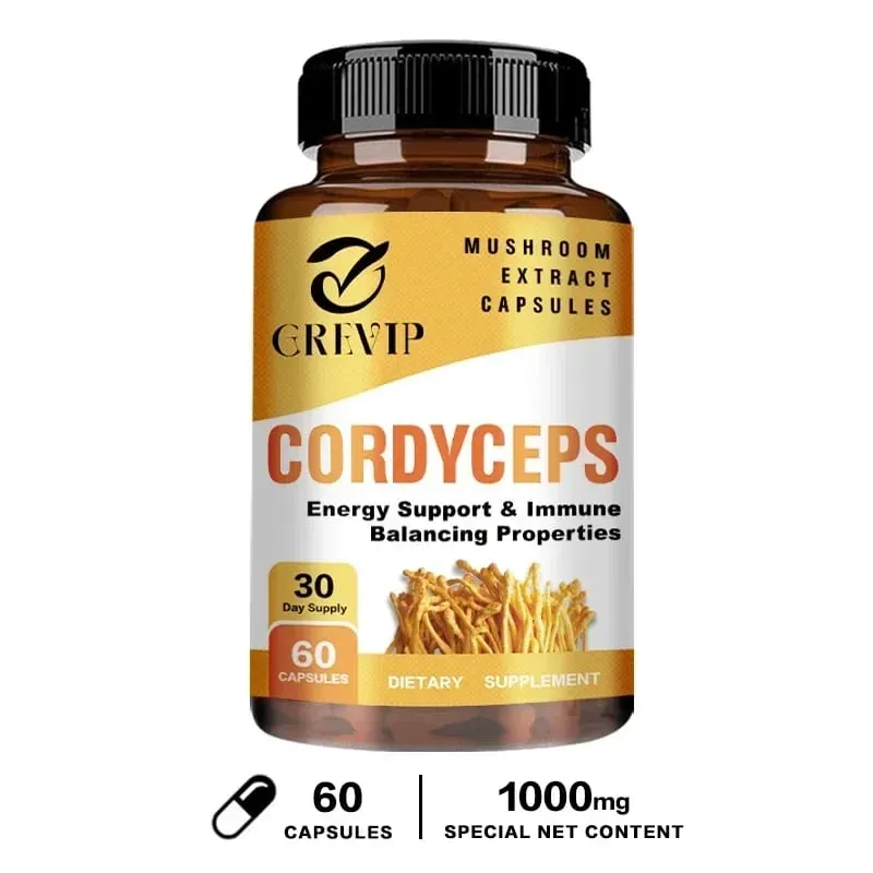 Cordyceps Mushroom Capsules - Boost Energy and Endurance Enhance Memory and Concentration and Relieve StressSupplementsSupplem