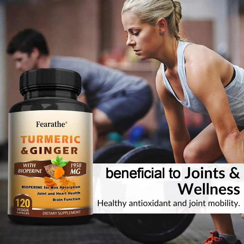 Cápsulas de curcumina orgânica de 1500 mg com gengibre e pimenta preta apoiam o bem-estar digestivo e imunológico das articulações musculares