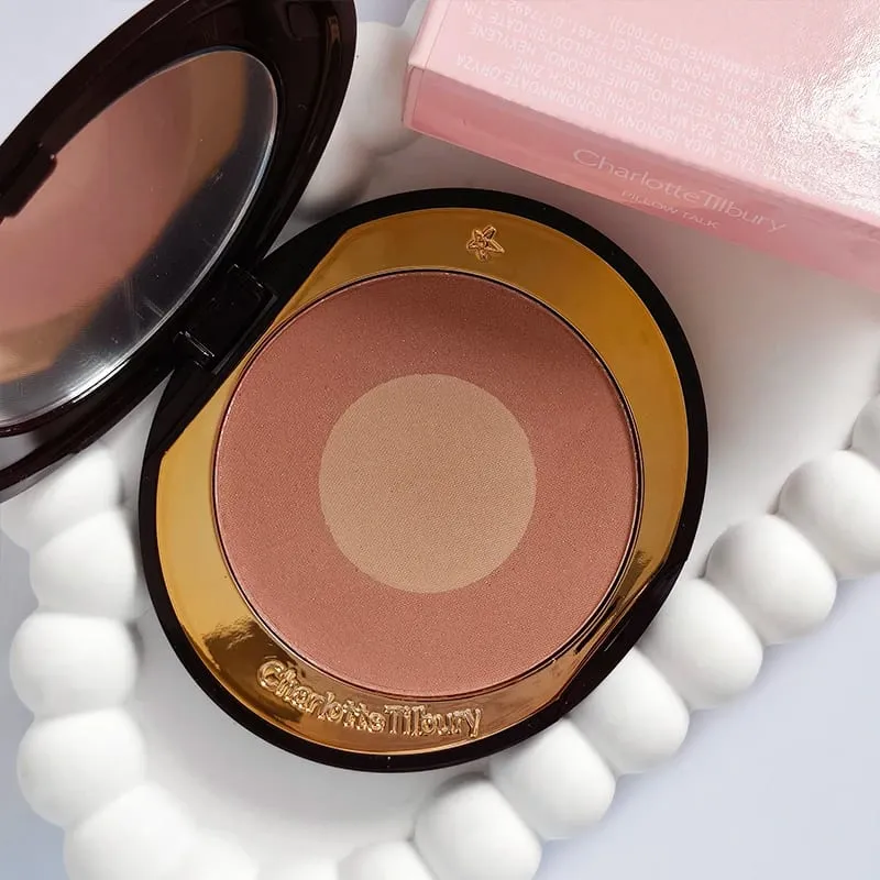 CT Makeup Set Fresh Breathable Shaping Spray Fine Texture Powder Small Gold Plate 2 Colors Powder Blusher Lip Gloss Cosmetics