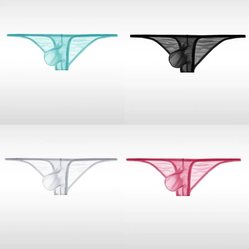 Underwear men's briefs low waisted ultra-thin ice silk 50g fully transparent personalized and tight fitting for young people