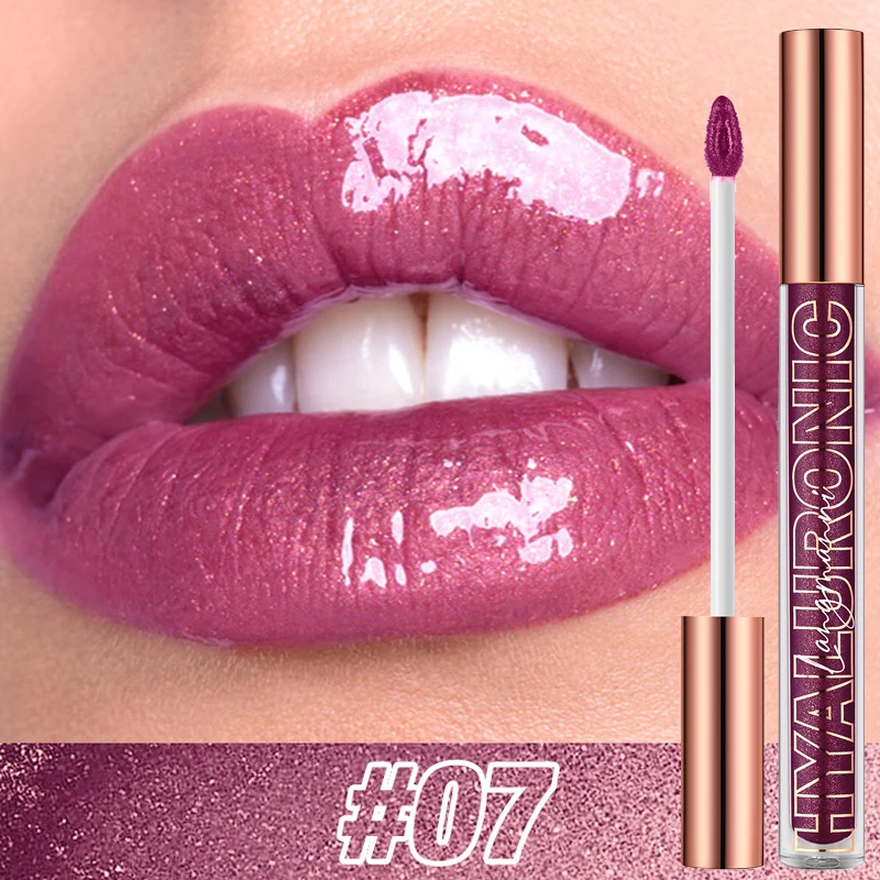 Pearlescent Glitter Plumping Lip Gloss Diamond Glitter Nude Pink Liquid Lipstick Shiny Glass Waterproof Sexy Lip Tint Lip Makeup