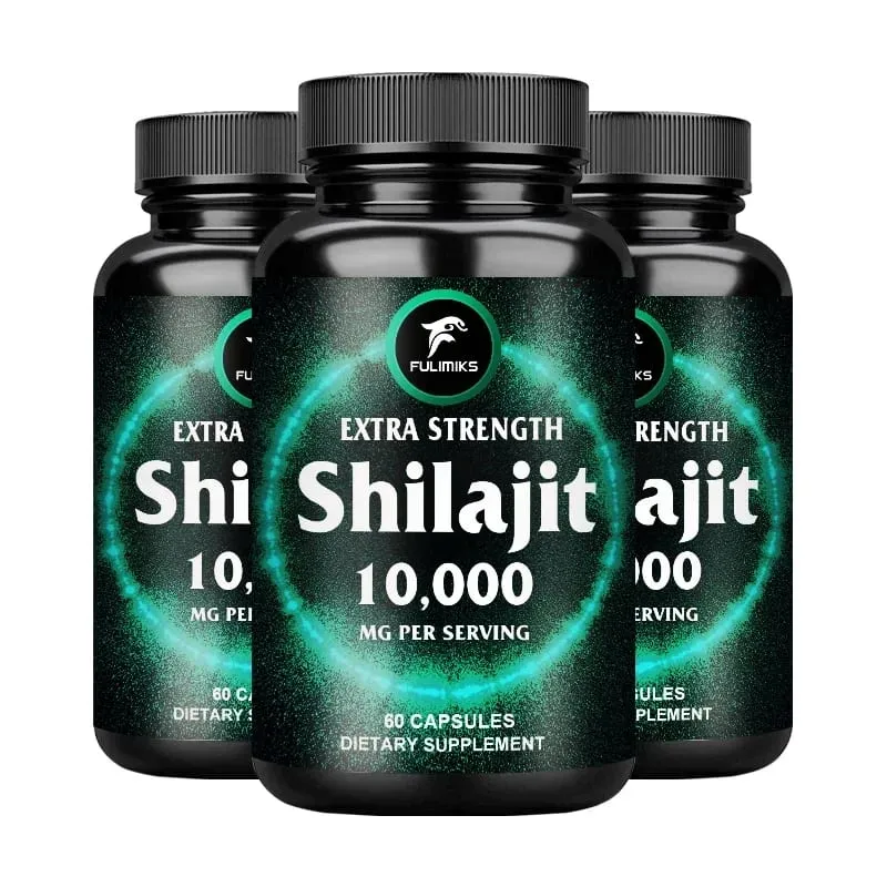 Fulimiks Shilajit 10000mg Caapsules with Pure Himalayan Extract & Fulvic Acid Support Daily Vitality Stamina Overall Health