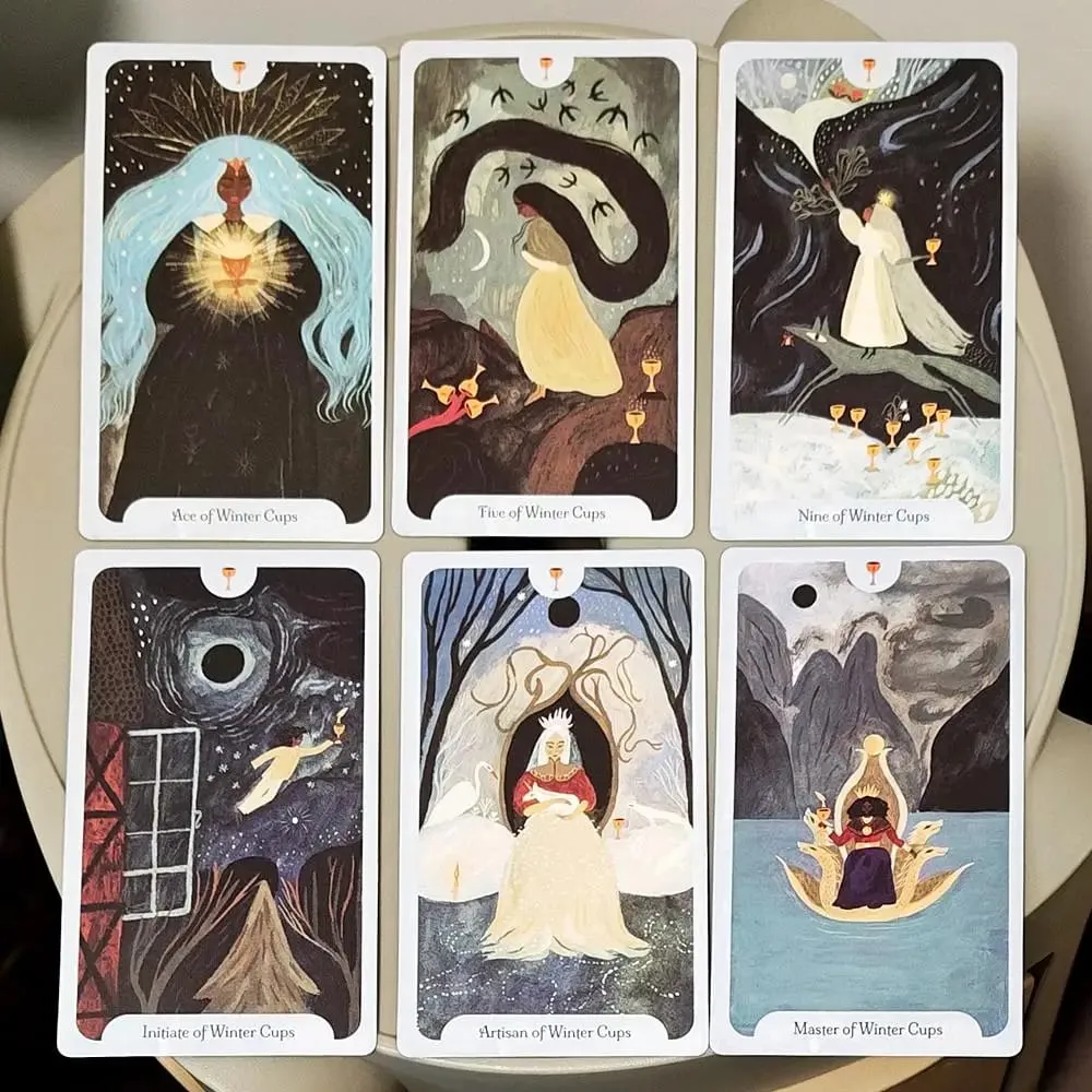 Seasons of The Witch: Winter Tarot Deck 12*7cm A Journey Through Yule and Imbolc 78 Cards Printed on Double-embossed Cardstock