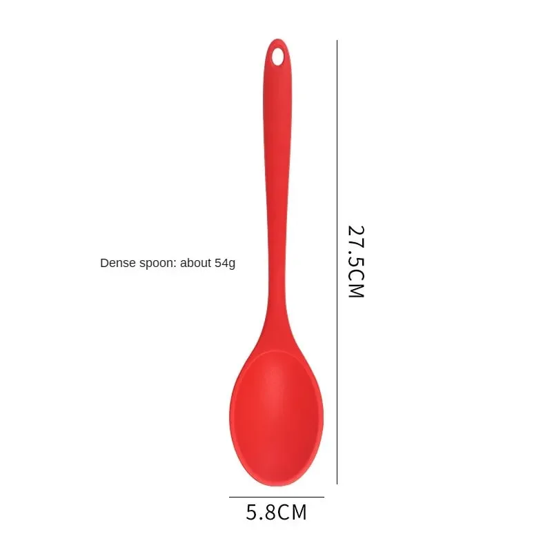 8ps Household black Silicone kitchenware 8-piece set of Chinese spaghetti spoon salad spaghetti spaghetti spaghetti，Rice spoon，