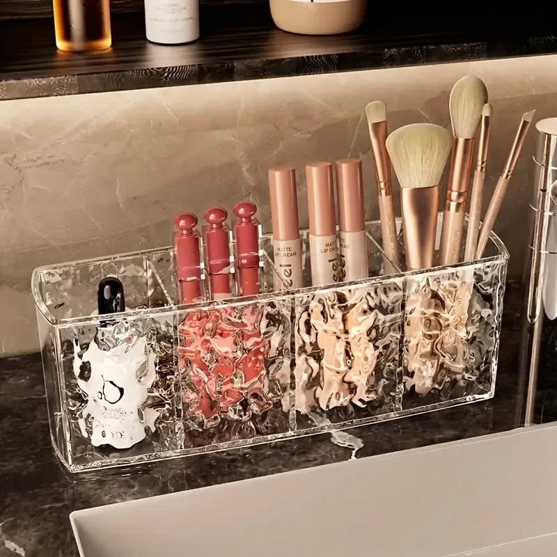 4 Holes Acrylic Cosmetic Makeup Storage Box Transparent Lipstick Brushes Eyebrow Pencil Organizer Large-Capacity Make Up Tools — image 3