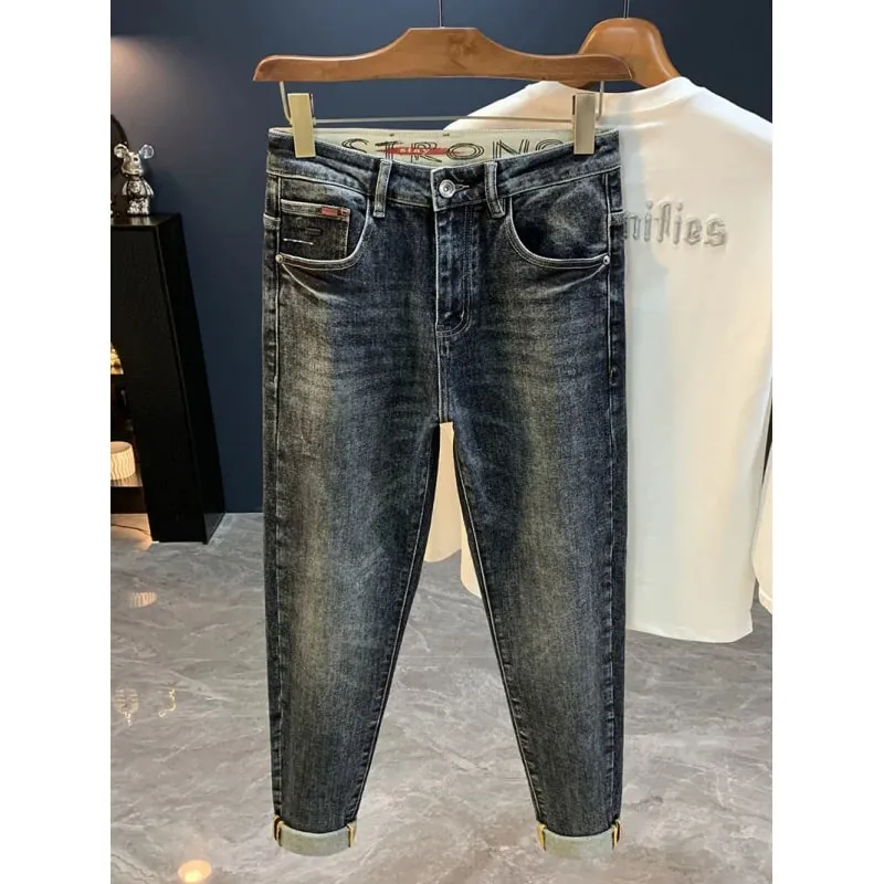 2025 New Micro Haren Conical Jeans for Men's Autumn Trendy Versatile Casual Elastic Loose Small Legged Pants — image 6