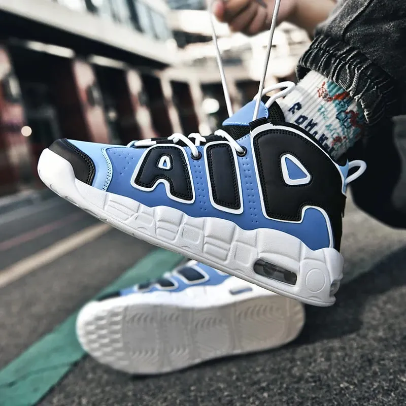 New Large-sized High-top Men's Shoes Lightweight and Anti-slip Air Cushioned Sports Running Shoes Casual Basketball Shoes — image 3