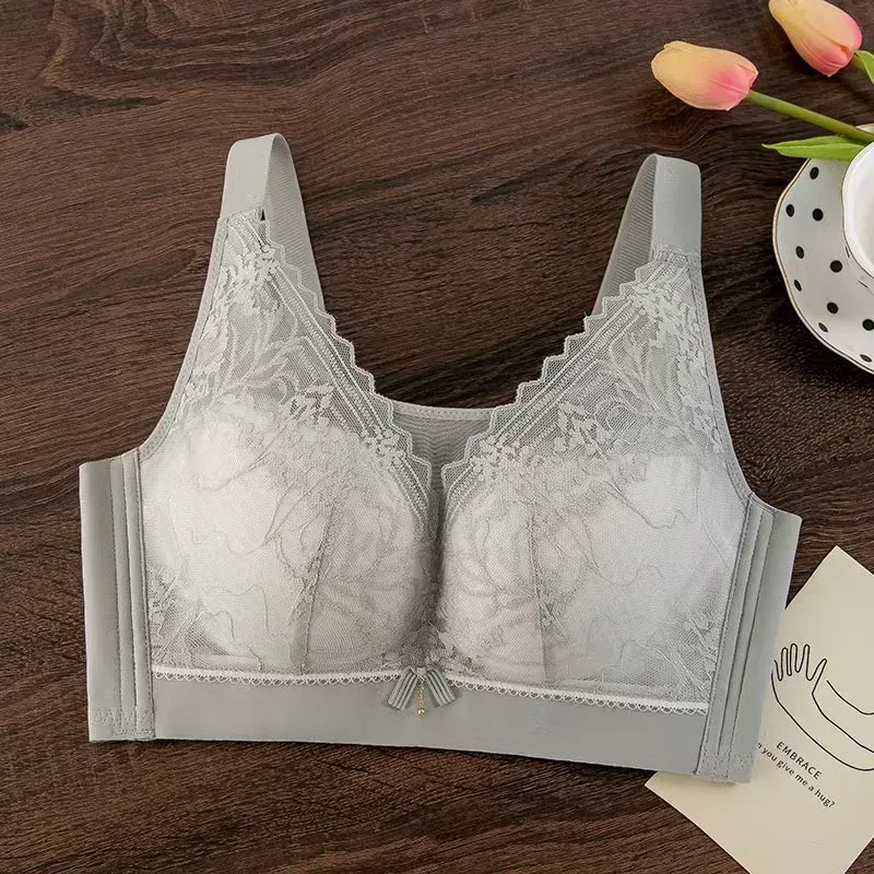 Plus Size Ladies Bra Thin No Steel Ring Comfortable Breathable Bras Adjustable Underwear Push Up Sexy Women Lingerie Bra BCD Cup