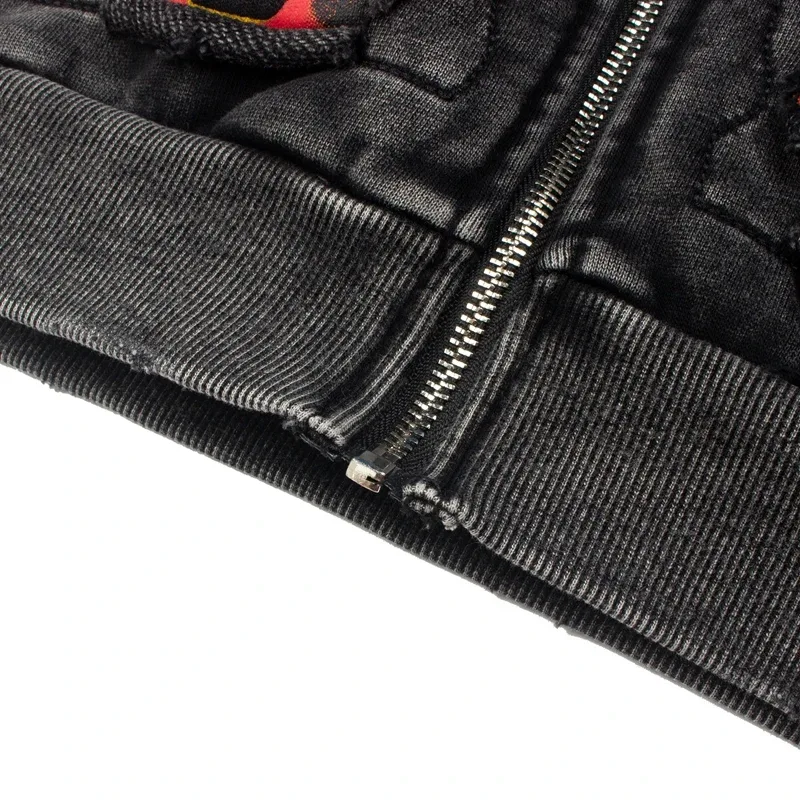 Street Casual SATOSHI Hoodies Pullover Embossed Pattern Embroidery Turtle Shell Design Washed Hooded Men Women Loose Sweatshirts