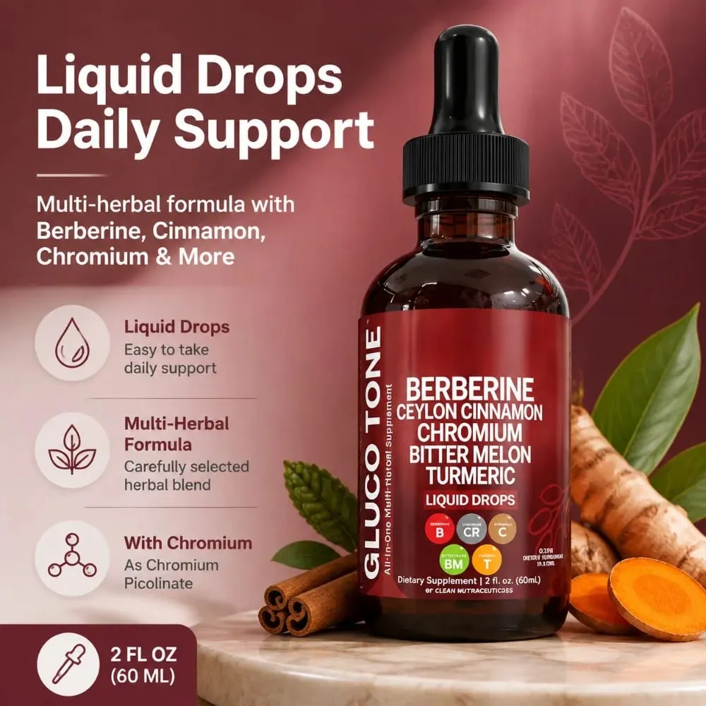 Berberine Liquid Drops with Ceylon Cinnamon Bitter Melon Chromium Gymnema for Blood Sugar Glucose Metabolism Support 60ml — image 1