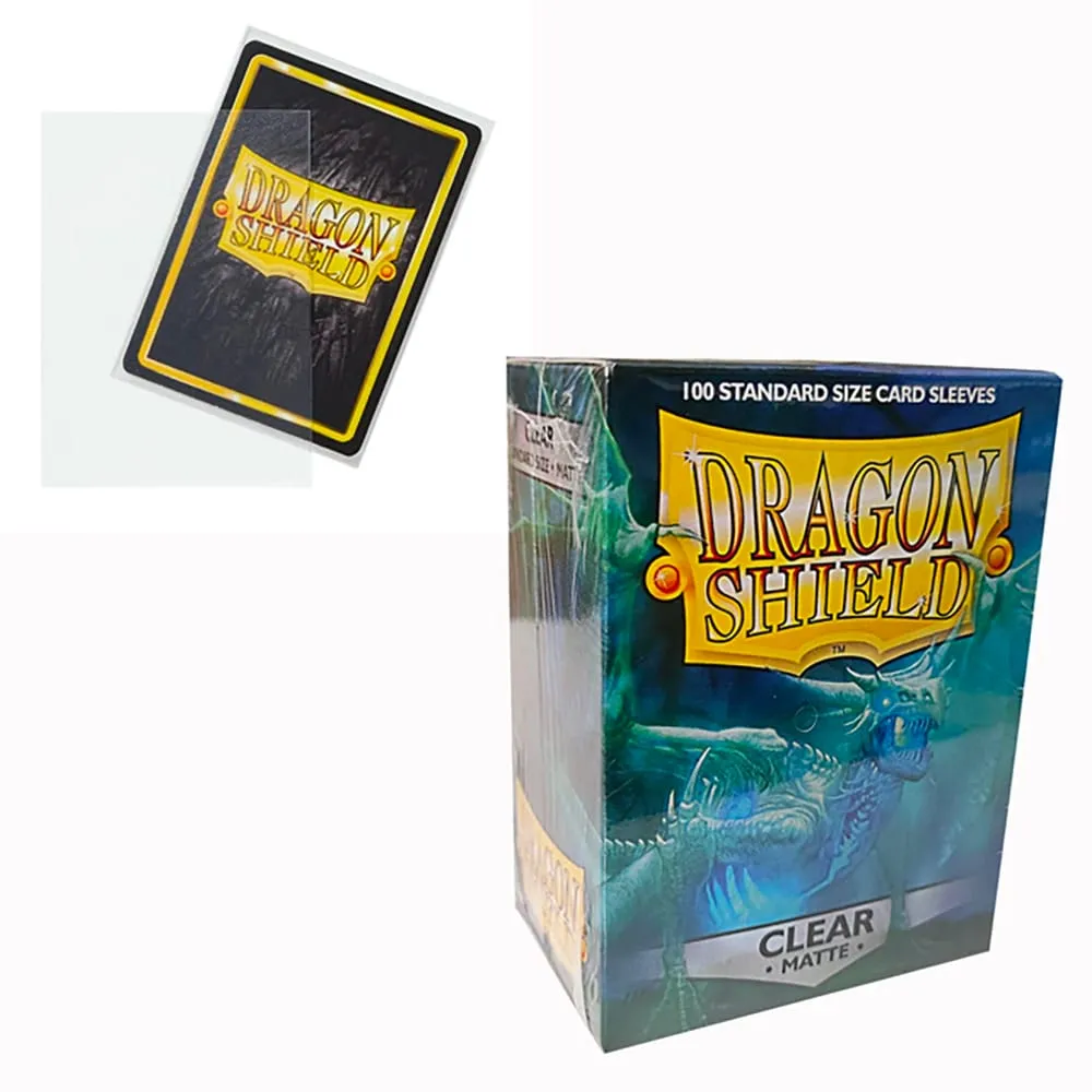 100 PCS/BOX Standard Size Dragon Shield New Sleeves 63x88mm Clear Matting Card Covers for MTG/PKM Board Game Cards Slevee