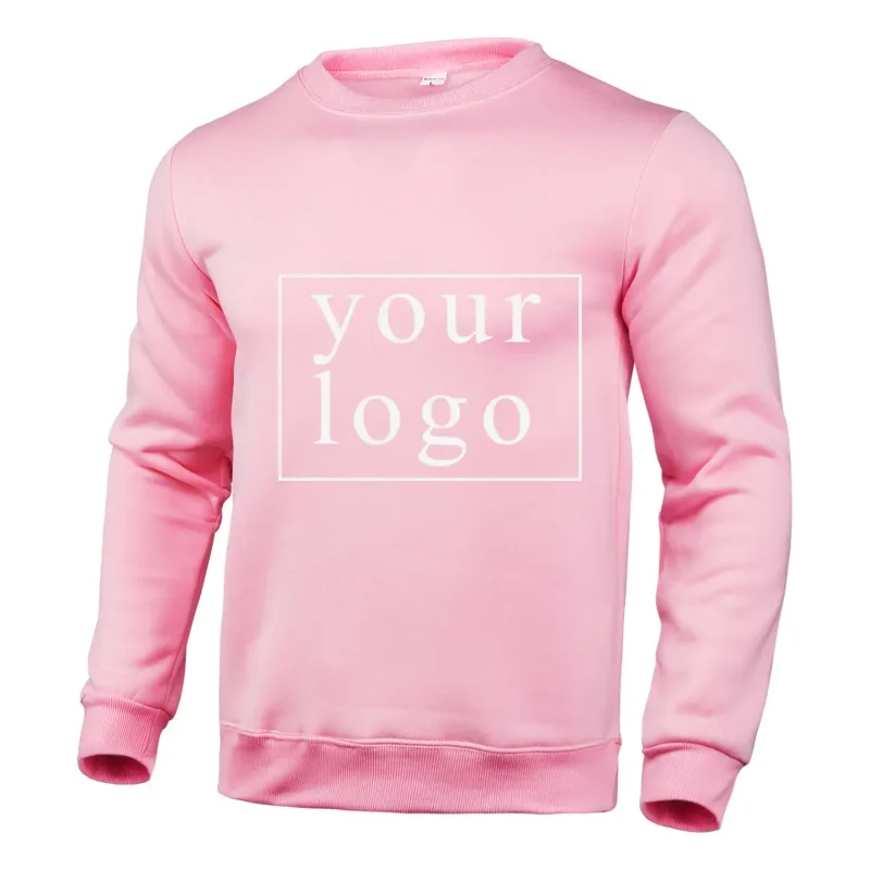 Your Own Design Brand Logo/Picture Personalized Custom Anywhere Men Women DIY Round neck long sleeved pulloverhoodie Fashion New