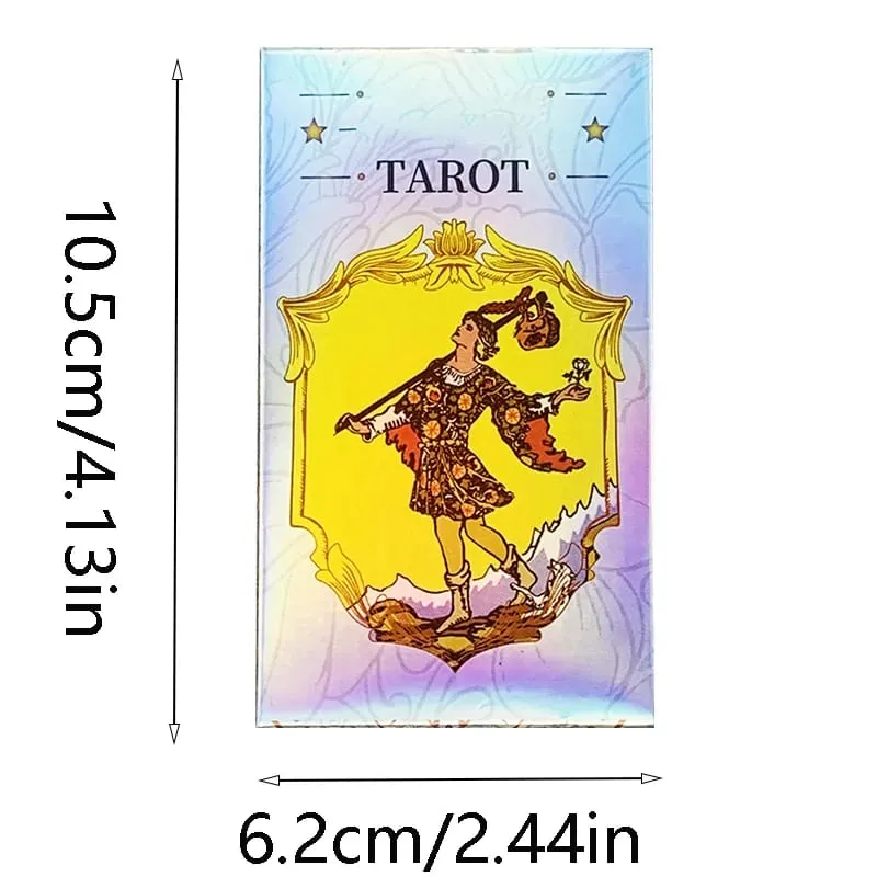 Holographic Rainbow Classic Tarot Deck 78Pcs Iridescent Tarot Cards With Guidebook Divination Oracle Card For Beginners — image 6