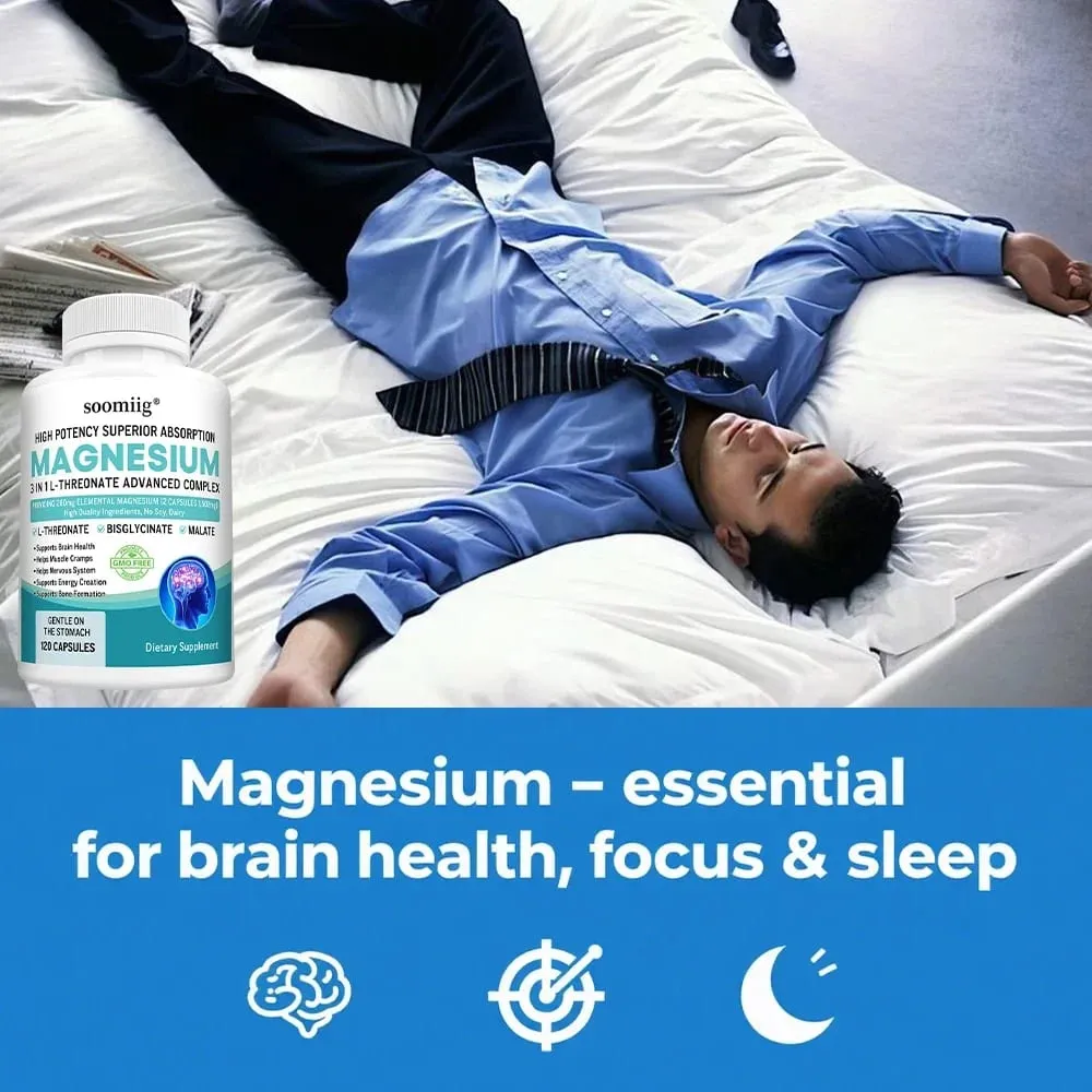 Magnesium L-Threonate+Glycinate+Malate - Improves Sleep Quality Supports Memory and Cognitive Function Promote Brain Health