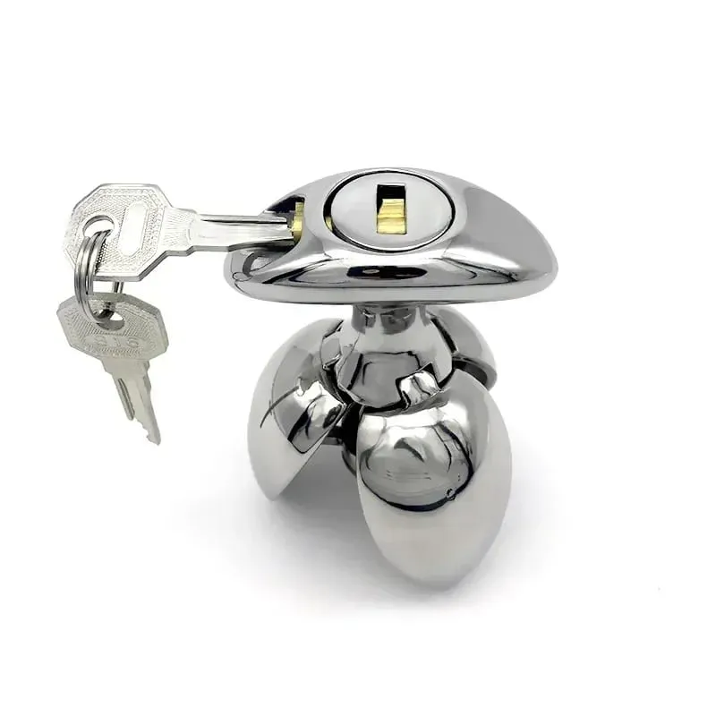 Stainless Steel Anal Chastity Lock Openable Butt Plug Heavy Anus Beads Vaginal Dilator Anal Sex Toys For Men Woman Gay