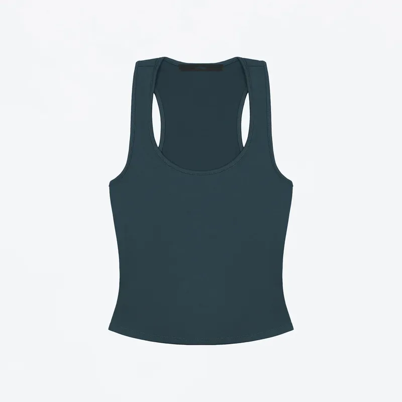 Tank Top with Wide Shoulder Straps for All Seasons Racerback Sports Vest Everyday Sports Innerwear High-Elastic Solid Color Slim-Fit Top Multi-Color Basic Casual Tank Top
