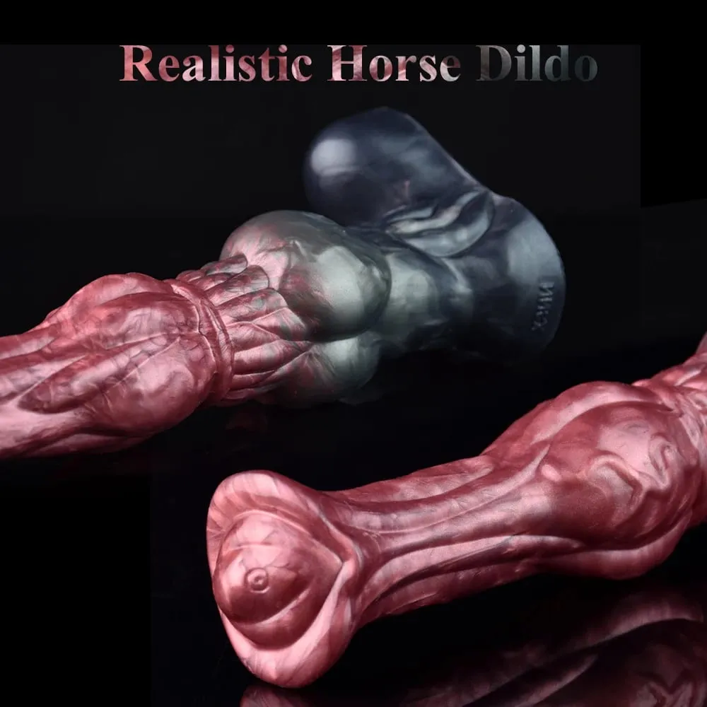 Silikonový koňský dildo anální kolík s velkým uzlem Vaginální stimulátor bodu G s přísavkou Sexuální hračka pro dospělé pro ženy Muži