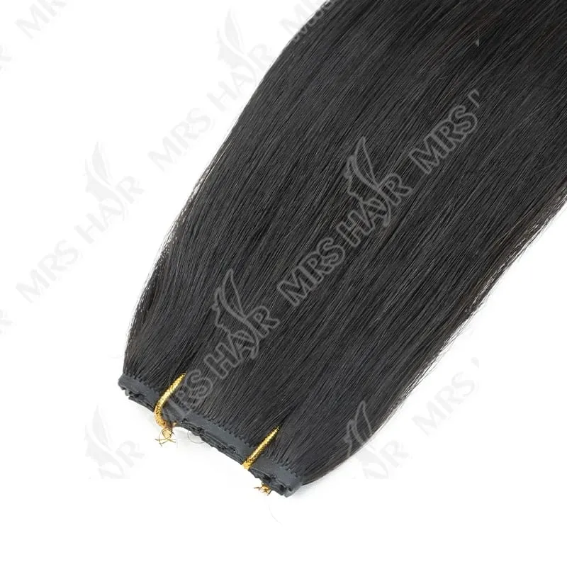 XO Twin Tabs Schmetterlingshaar-Einschlagverlängerungen, Echthaar, doppelt eingespritztes PU-Einschlagloch, flache Twin Tabs, echtes natürliches Microlink-Haar