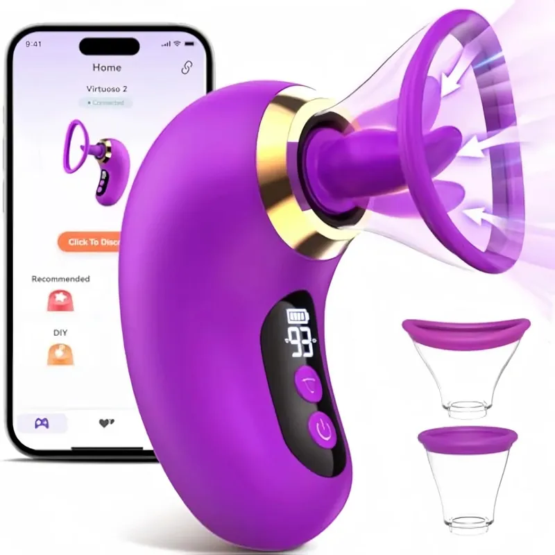 5IN1 Clitoris Sucker Vibrator Tongue Licking Nipple Vagina Massager APP Control Clit Stimulator Οθόνη σεξουαλικού παιχνιδιού για γυναίκες
