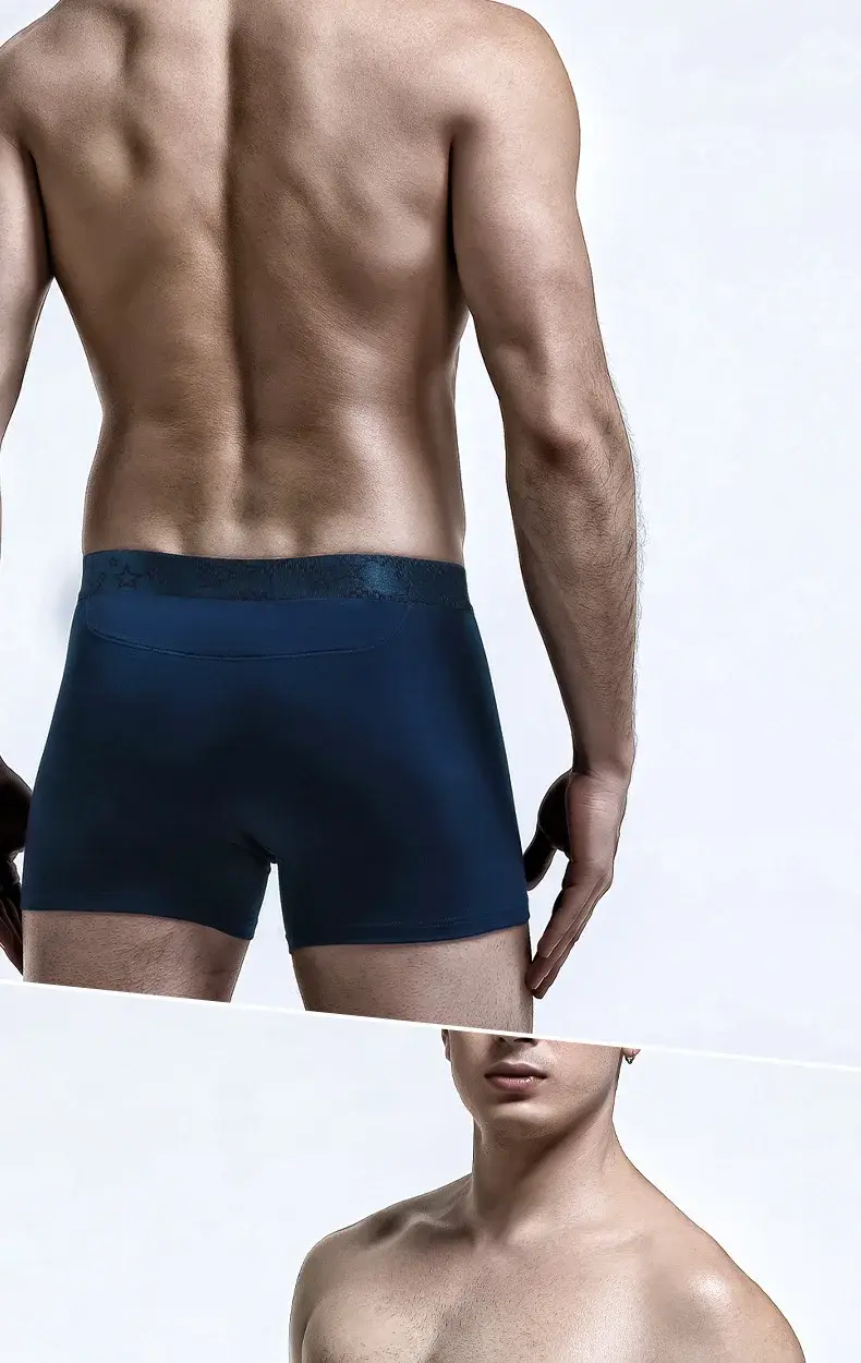 Nam Võ Sĩ Quần Short Đẩy Lên Quần Lót Modal Pantie Người Thoáng Khí Từ Băng Lụa Viên Đạn Tách Túi Quần Lót Cueca