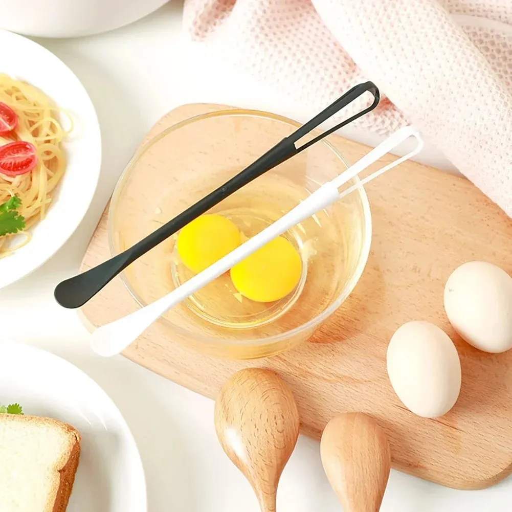 1PC Egg Whisk Plastic Multifunctional Mini Hand Egg Beater Kitchen Utensil with Teaspoon Egg Baking Tools Cream Stirring Stick