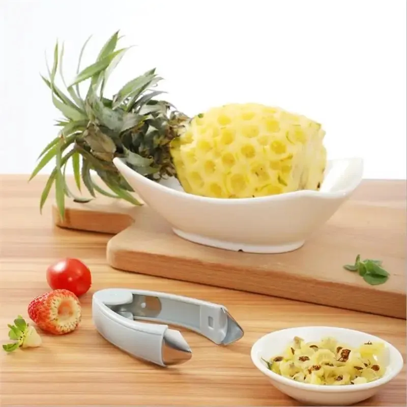 Stainless Steel Tomato Stem Strawberry Leaf Remover Pineapple Seed Cutter Fruit Shelling Tweezer Kitchen Machine Slicer Gadget — image 5