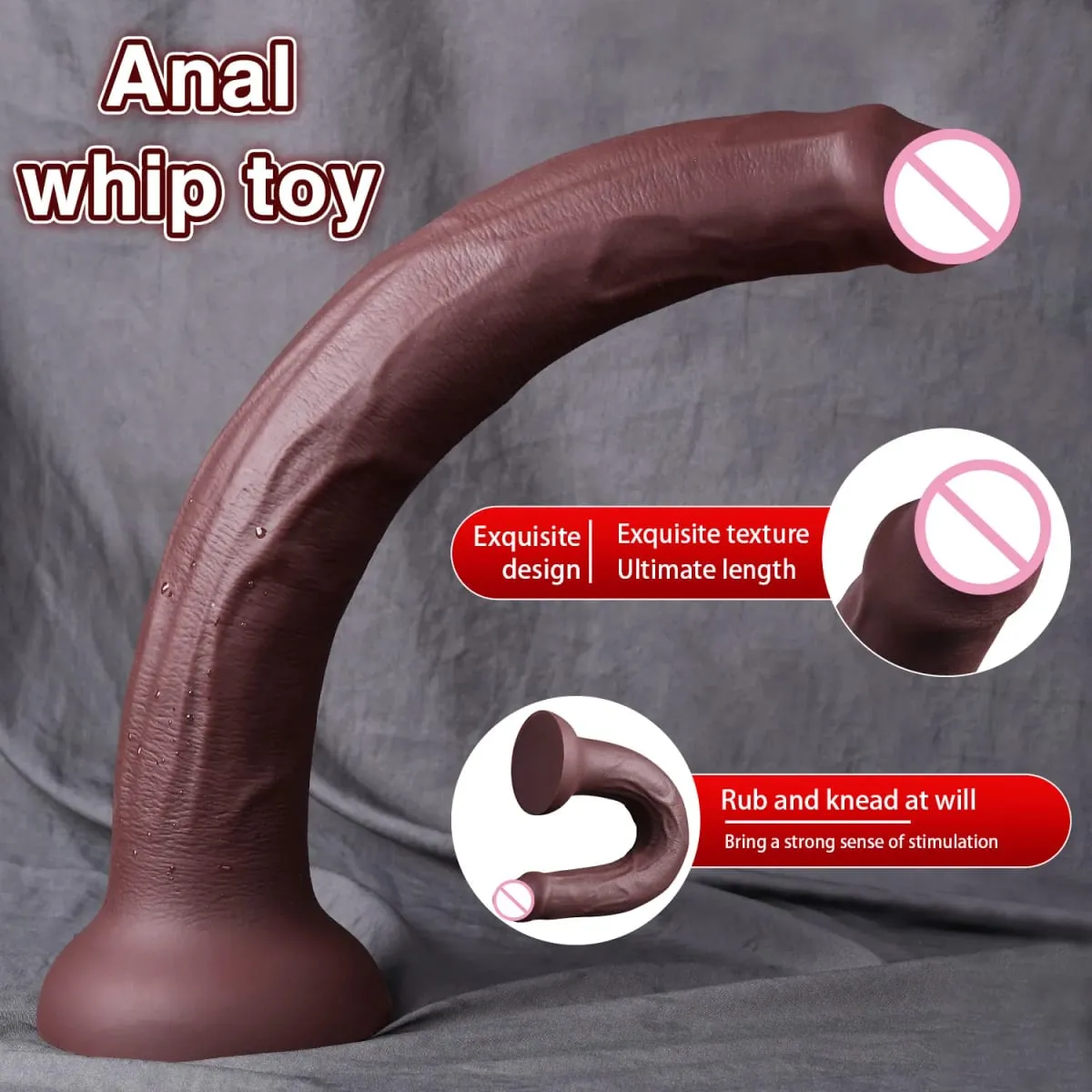 Uzun Yapay Penis Gerçekçi Yılan Şekli Tek Katmanlı Silikon Büyük Penis Yumuşak Anal Seks Oyuncakları Vantuz Dick Kadınlar için G-spot Orgazm 18 + — image 5