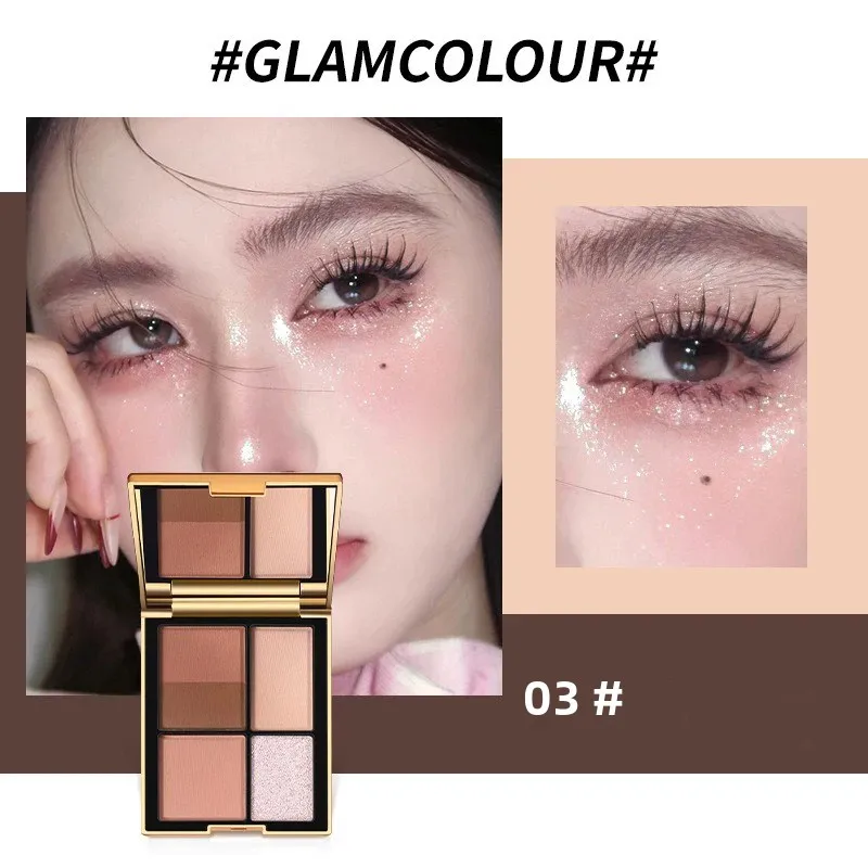 Versatile 5-Color Magic Eyeshadow Palette Brown Tones Matte Shimmer Finish Long-Lasting Eye Makeup Kit for All Ages — image 5