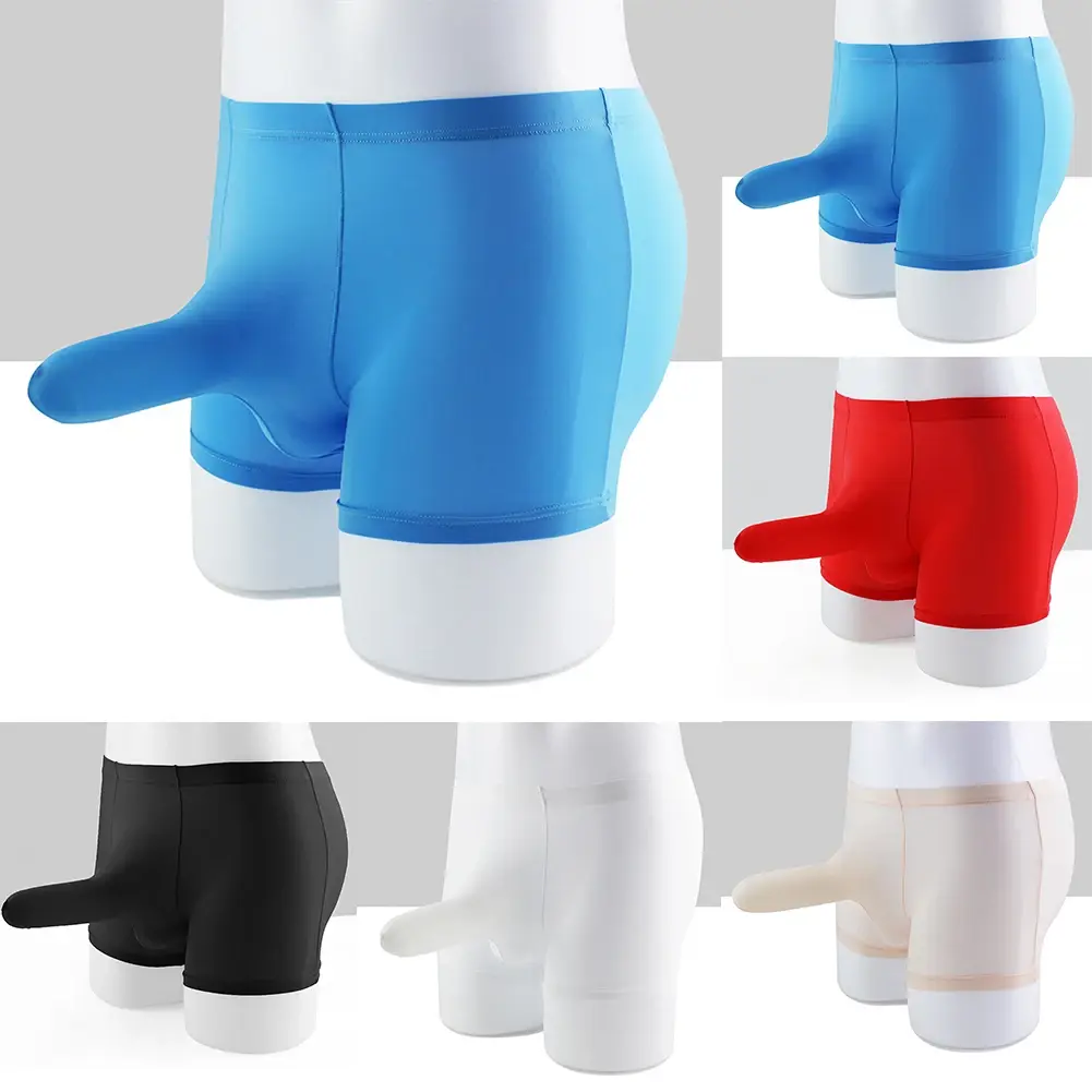 섹시한 남자 속옷 코끼리 코 칼집 팬티 얼음 실크 통기성 피부 친화적 인 속옷 유혹 에로 속옷