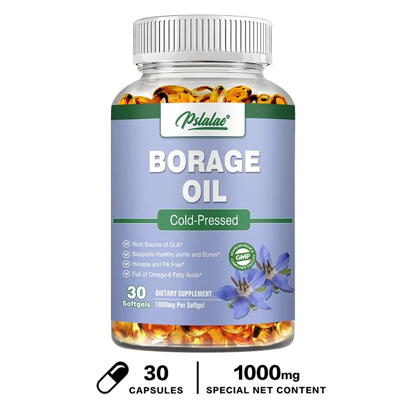 Borage Oil Capsules - Helps Maintain Skin Joint and Bone Health Relieves Cellular Stress and Provides Antioxidant Support