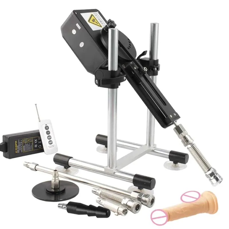 70W Automatic Telescopic SEX Machine 3-9cm Adjustable Stroke Metal & Dildo Attachments Adult Personal for Couples Men Women