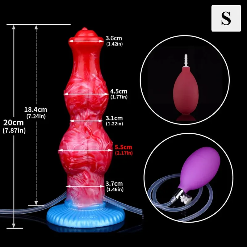 ขนาดใหญ่Knot Squirting-Inflatable Dildo Strong SuckerซิลิโคนInflat Anal Plugเทรนเนอร์เริ่มต้นเพศของเล่นสำหรับผู้หญิงผู้ชาย — image 14