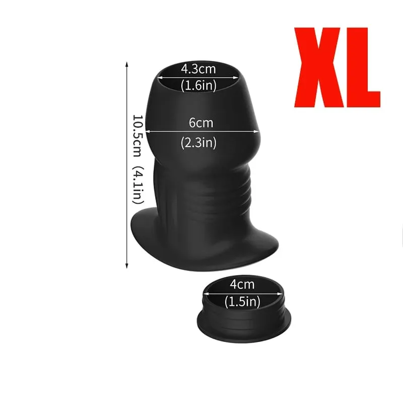 Hollow Speculum Peeking Anal Beads Butt Plug with Stopper Expander Tunnel Enema Anus Dilation Adult Sex Toys for Women Men Gay