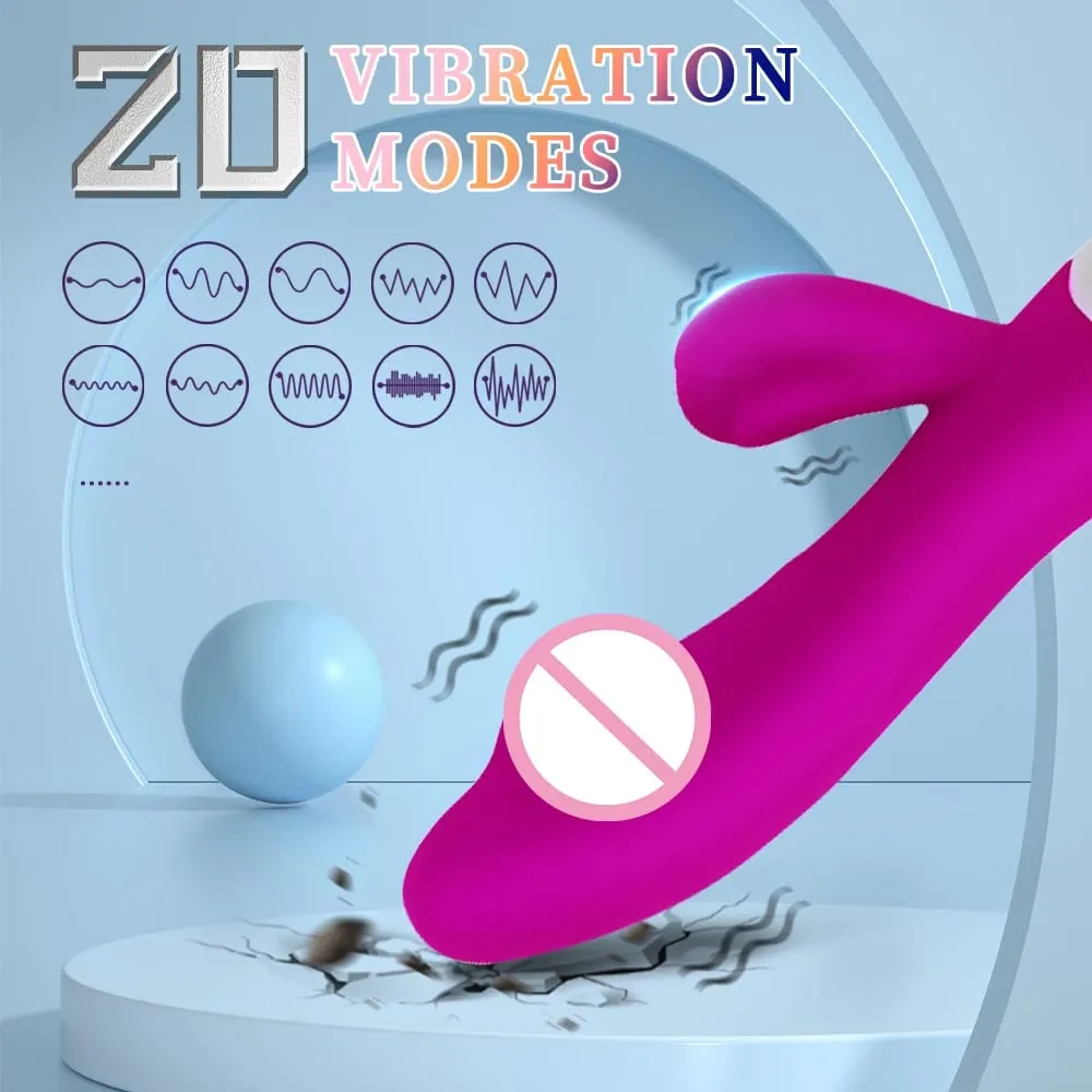 Realistic Rabbit Dildo Dual Vibrator G-Spot Clitoral Stimulation Massager Powerful Vibrating Vagina Masturbator Women's Sex Toy