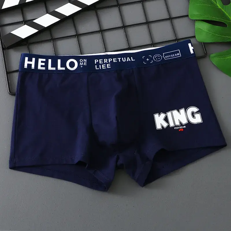 [Bloom the love] Marca KING Boxer in cotone traspirante Intimo da uomo Boxershort Mens Boxer Uomo Cuecas Masculina Taglia M-3XL XS601