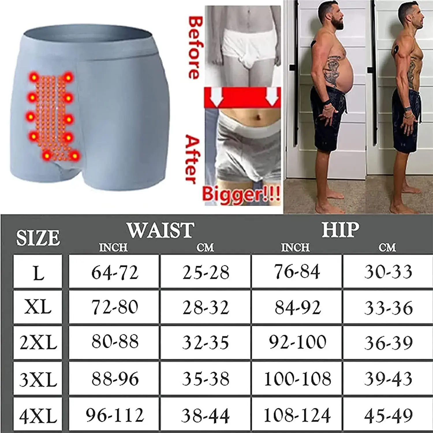 Eft Energy Field Therapy Men's Underwear 3pcs/set Boxer Pants Man Boxer Briefs Magneticfit Pants Breathable Bottom U Convex Pant — image 5