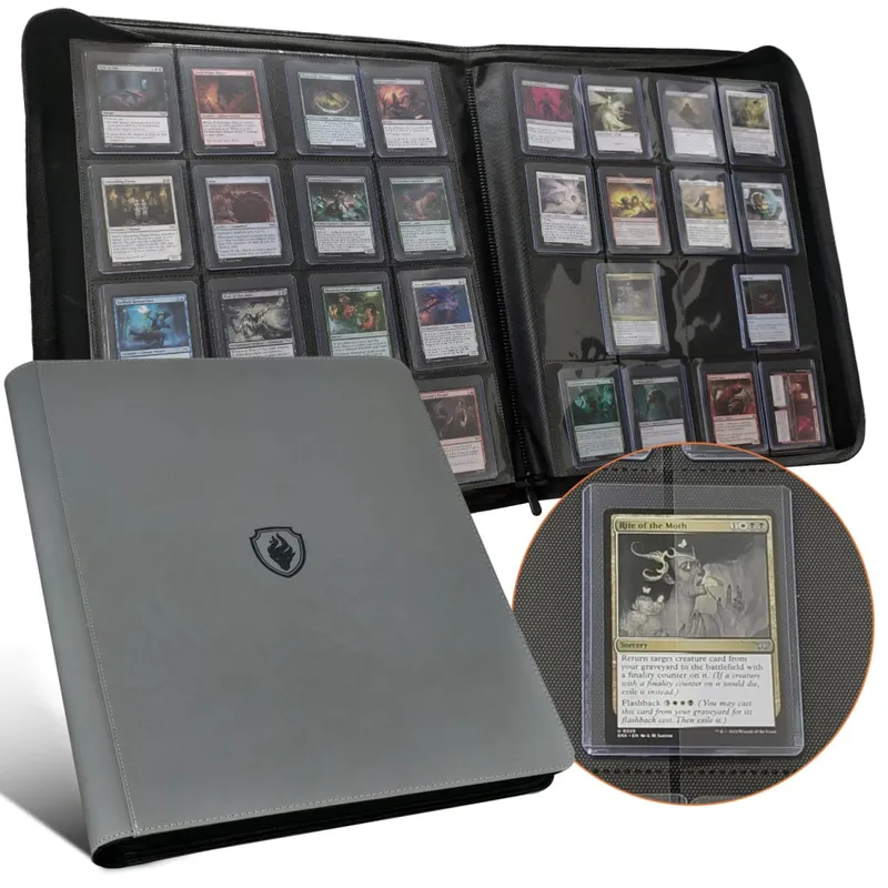 16 Pocket Toploader Binder Holds 640 Top Loaders - Premium Top Loader Binder Sleeves for 3' X 4' Rigid Card