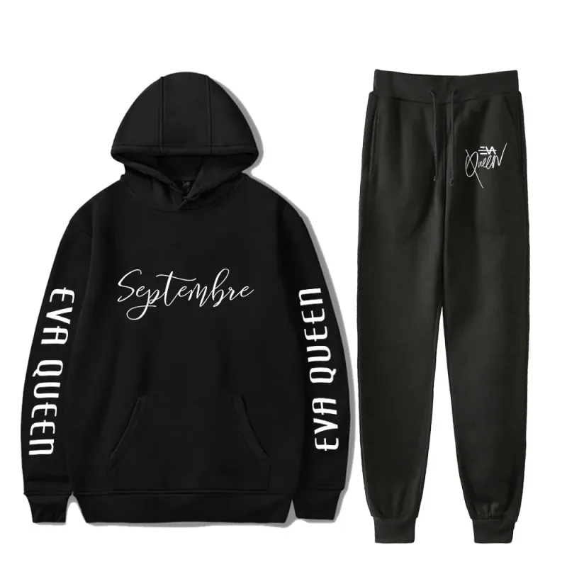 Hip Hop Comfortabel Eva Queen Print Sweatshirt Joggingbroek Pak Hoodies + Broek Pak Jongens/Meisjes 2 Delige Set Kleding
