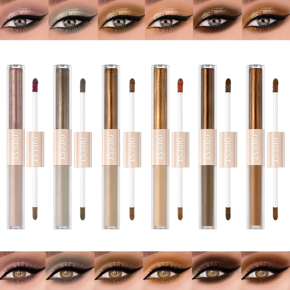 Double End Glitter Matte Eye shadow Stick Pencil Eyeshadow Makeup Waterproof Bicolor Shimmer Cosmetics Beauty Makeup Tool — image 2