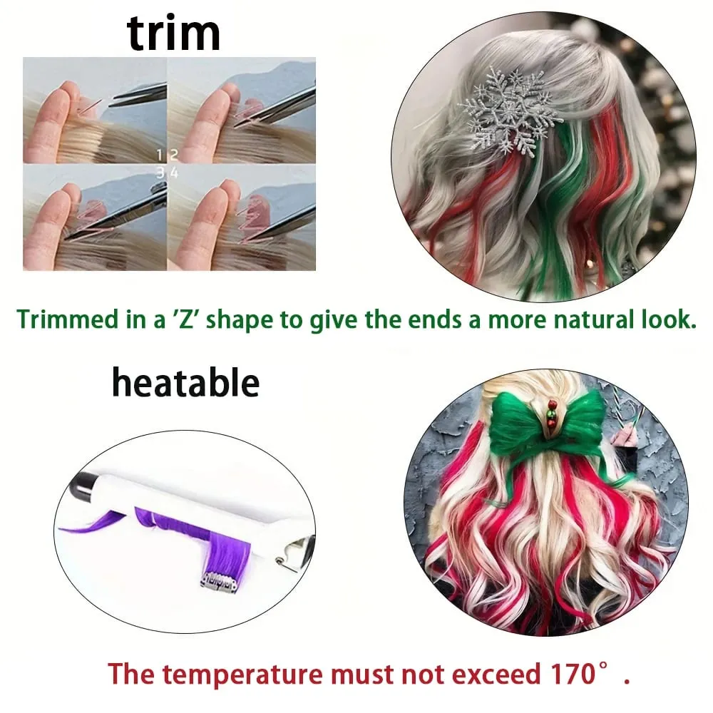 12Pcs Clip In Hair Extensions 22 Inch Synthetic Color Extensions Women's Exclusive Long Straight Style Multiple Colors Available — image 6