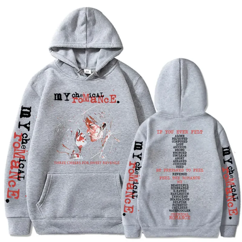 Rock Band My Chemical Romance Hoodies Three Cheers for Sweet Revenge Gothic Hooded Sweatshirts Men's Women Oversized Pullovers