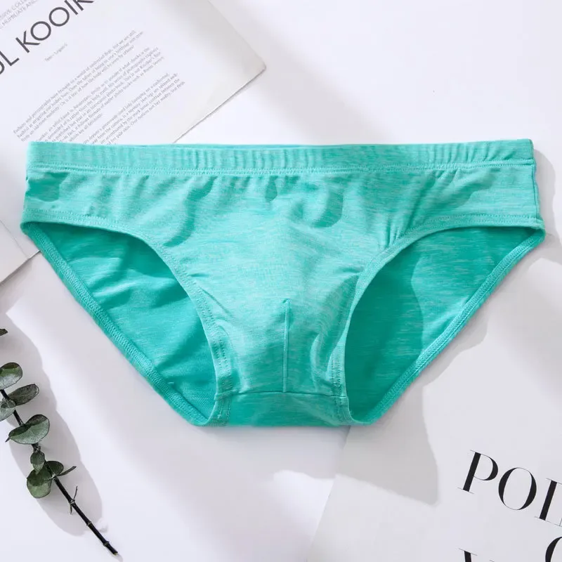 Men's Sexy Brief Ice Silk Elastic Quick Dry Cool Feel Underwear Youth Low-rise U Convex Pouch Sports Panties Comfortable Mankini