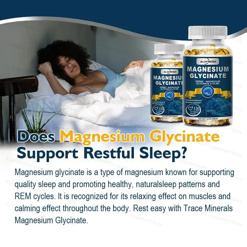 Original Magnesium Glycinate 500mg Supplement – High Absorption for Sleep Muscle & Restful Support - D3 B6 Zinc — image 6