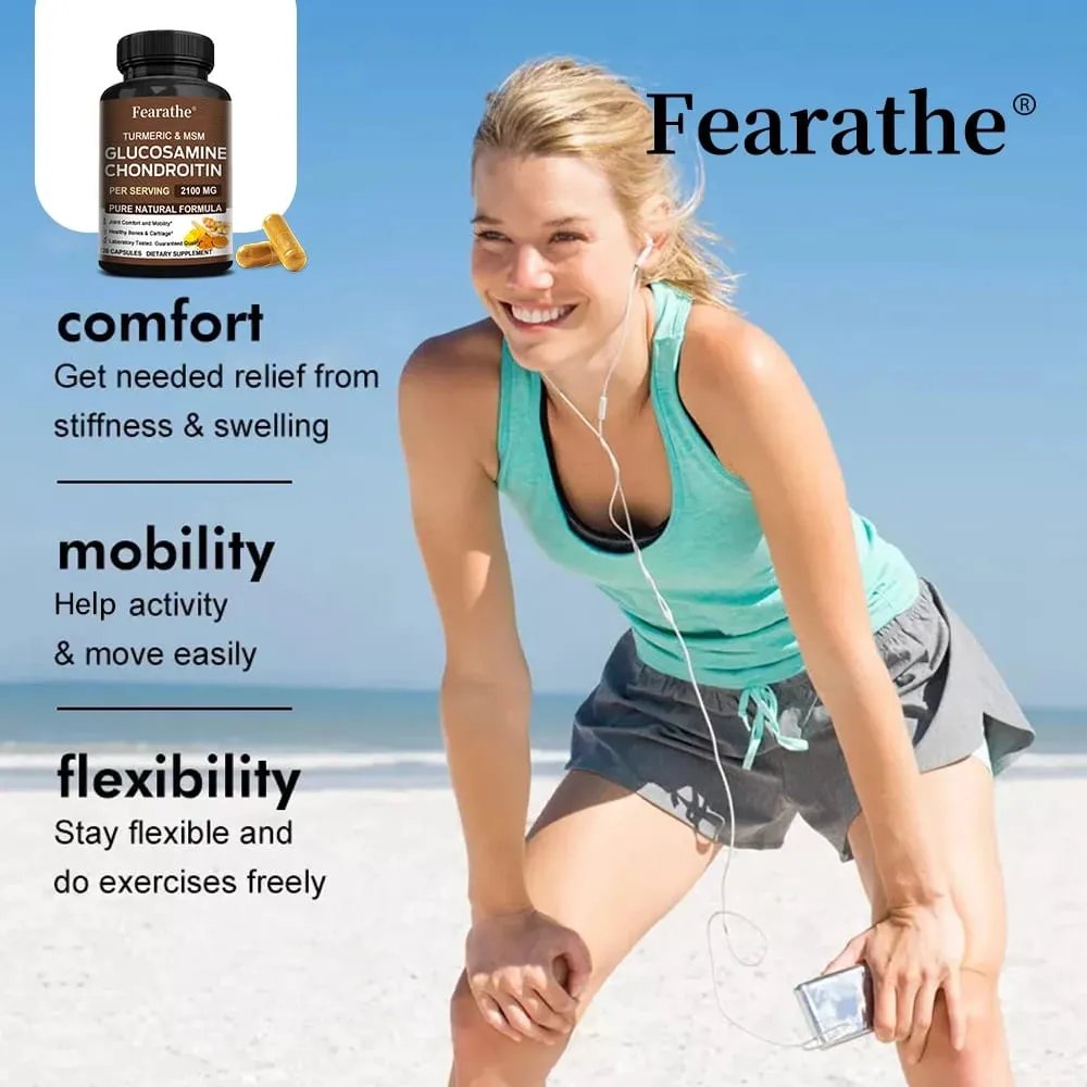 Glucosamine Chondroitin MSM Capsules 2100mg Support Joint Mobility Cartilage Flexibility Health Back & Knee Comfort — image 2