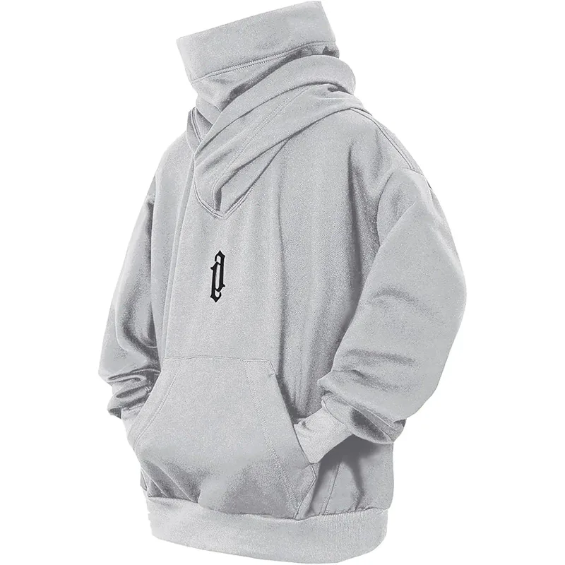 Thêu Cao Cổ Áo Quá Khổ Y2K Nam Nữ Hoody Nhật Bản Ninja Áo Khoác Mùa Thu Hip Hop Trang Bỏ Túi Dạo Phố