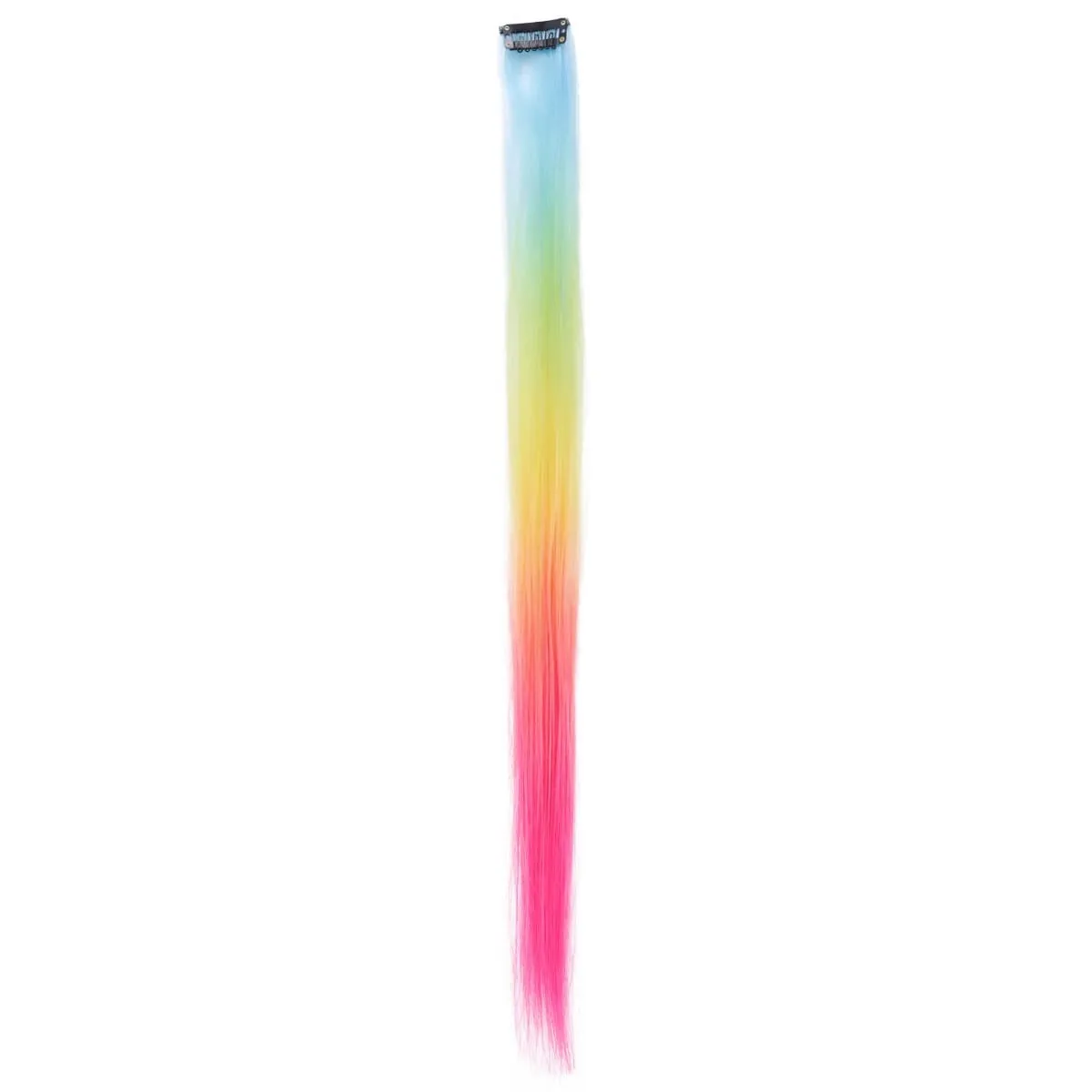 1Pcs Gradient Color Clip in Hair Extensions Party Highlights Wig Synthetic Straight Hairpiece for Girls Kids Christmas Party Use