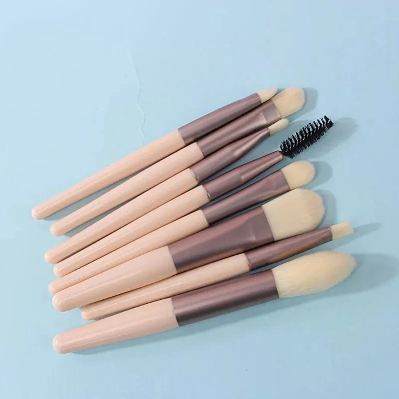 8Makeup brush set & 2Makeup sponge set,Suitable for women to use - Soft nylon bristles,Full coverage foundation/Blush/Eyeshadow — image 2